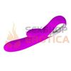 Vibrador con estimulador del clitoris y caga USB